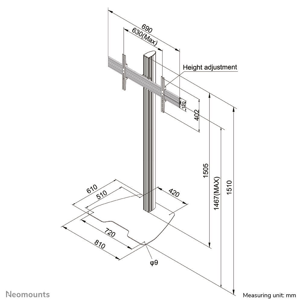 Neomounts NMPRO-S1 TV vloerstandaard 32-75"